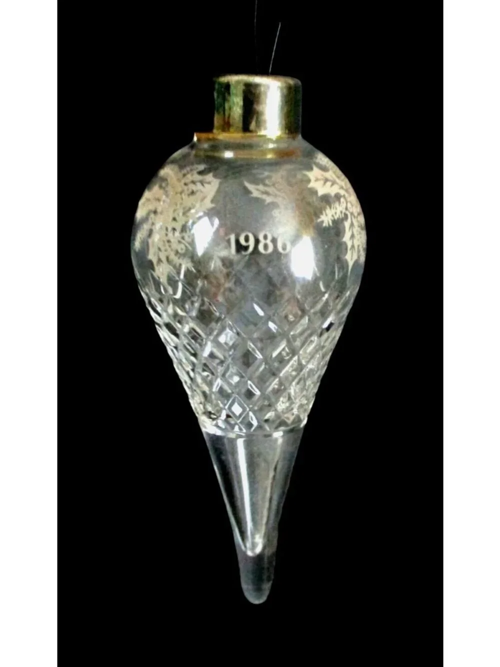 Royal Doulton 1986 Crystal Christmas Ornament With Box Made In England